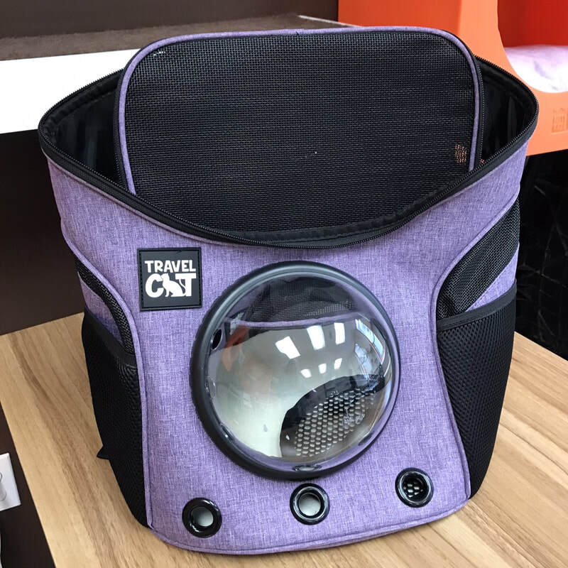 16. Purple soft Travel Cat backpack, cat mat