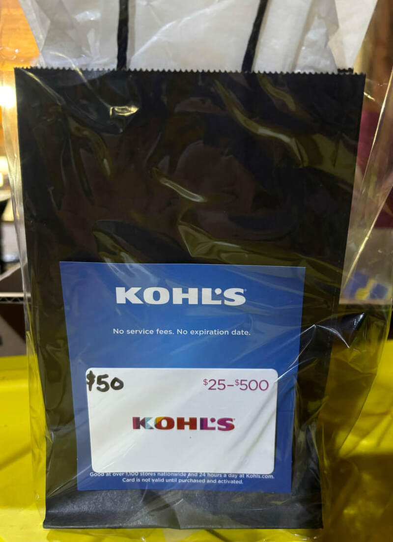 6. $50 gift card to Kohl's. 