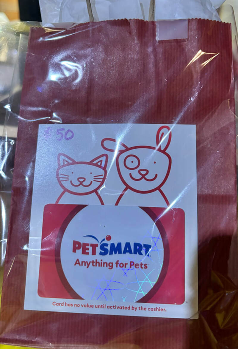 8. $50 gift card to PetSmart. 